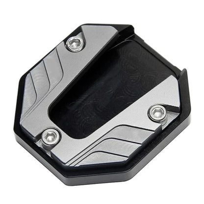 Kickstand Extender Foot Side Stand Pad for Motorcycle - Silver