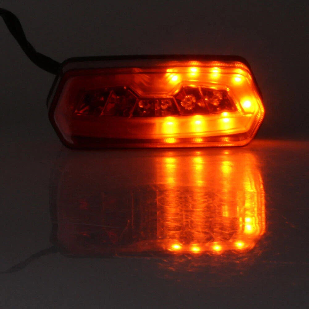 Red Lens LED Fender License Plate Light & Yellow Turn Signal Lights for Universal