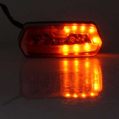 Red Lens LED Fender License Plate Light & Yellow Turn Signal Lights for Universal