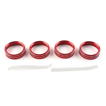 4x Air Conditioner Switch Knob Trim for Ford F150 XLT (2015-2020) Red