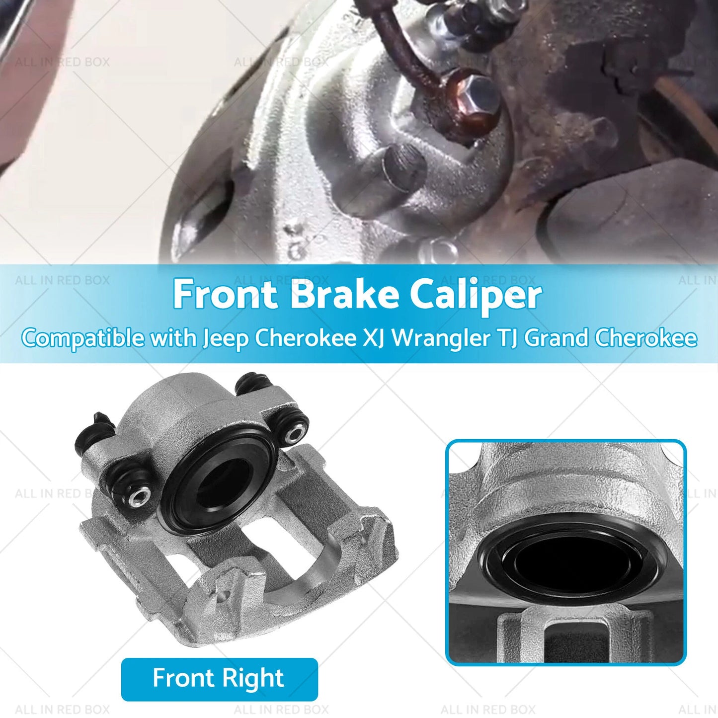 Front Brake Caliper RH for Jeep Cherokee XJ Wrangler TJ Grand Cherokee (1997-2006)