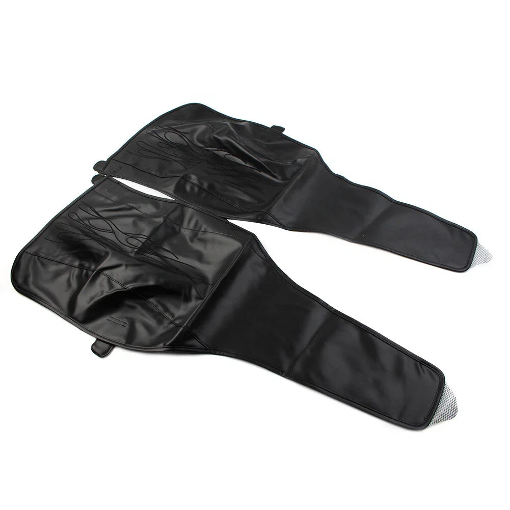 Black PU Leather Flame Rear Trike Fender Bra for Harley Tri Glide (2014-2023)