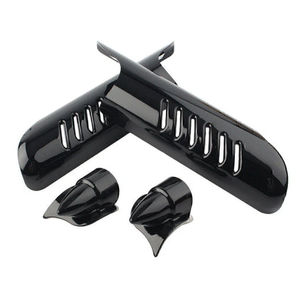 Fork Lower Leg Deflectors Shield Covers Black for Harley Touring FLHT (2000-2013)