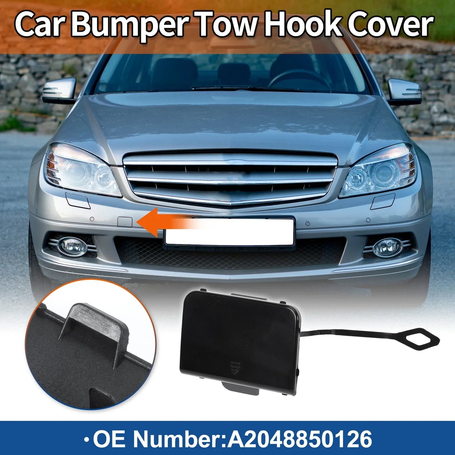 Front Bumper Tow Hook Cover for Mercedes-Benz C-Class W204 Sport (2008-2011)