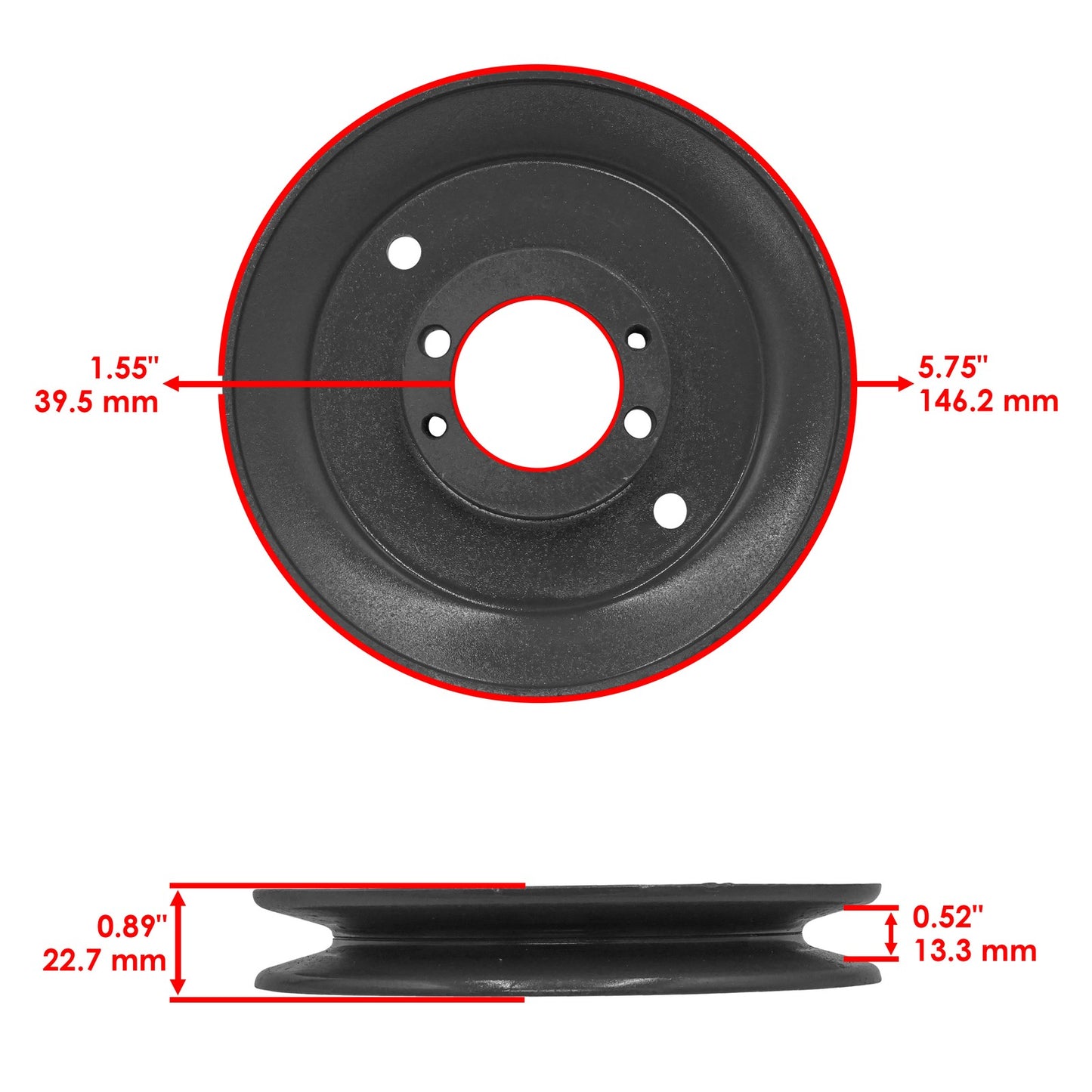Deck Spindle Pulley Replacement Kit with Split Taper for Wright Mower (2000–2006)