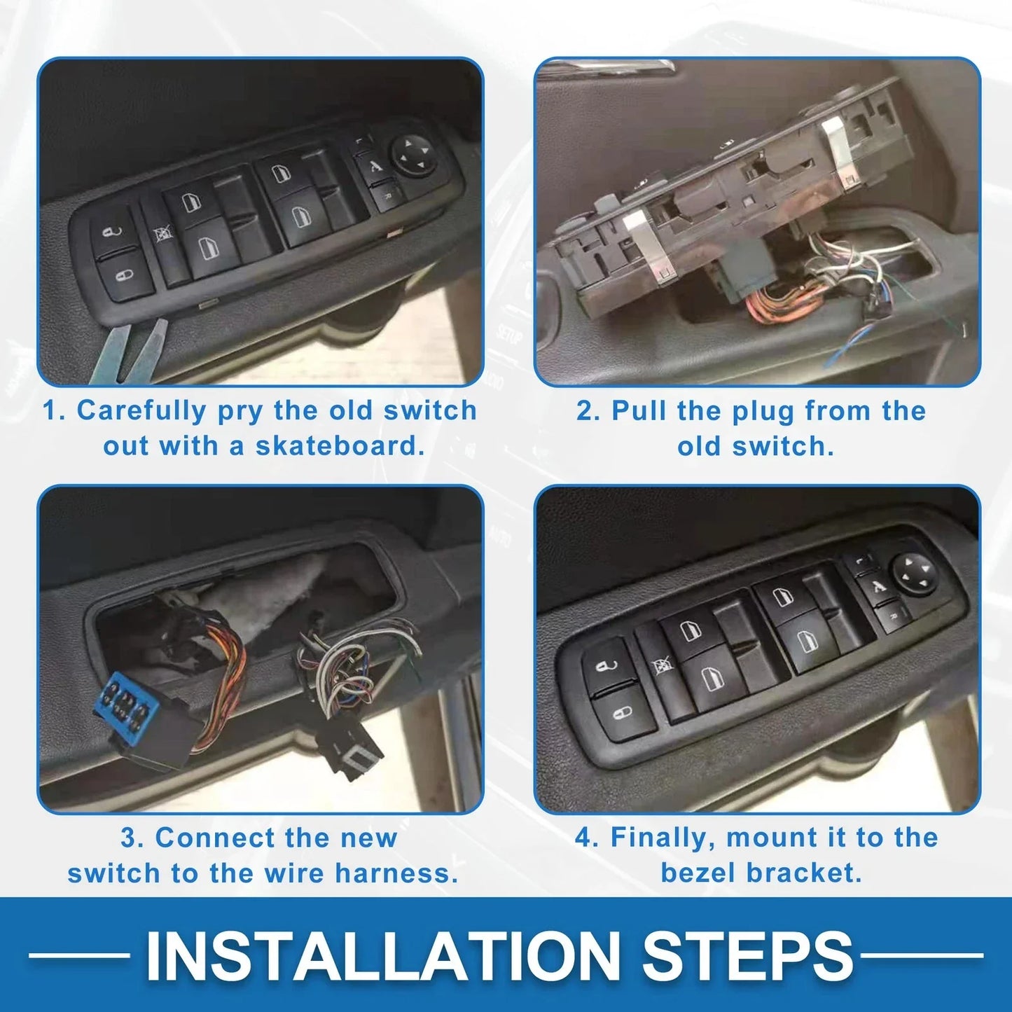 Rear Power Window Switch for Dodge Grand Caravan, Chrysler (2008-2020)