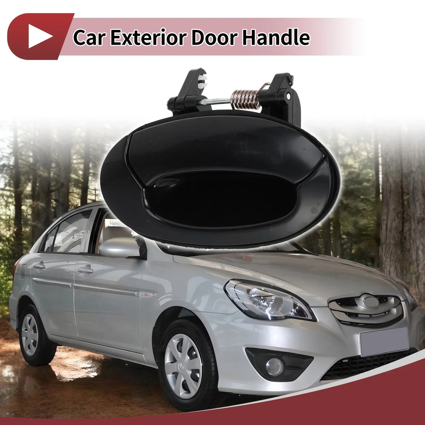 Exterior Door Handle for Hyundai Elantra Rear Right Black (2011-2016)