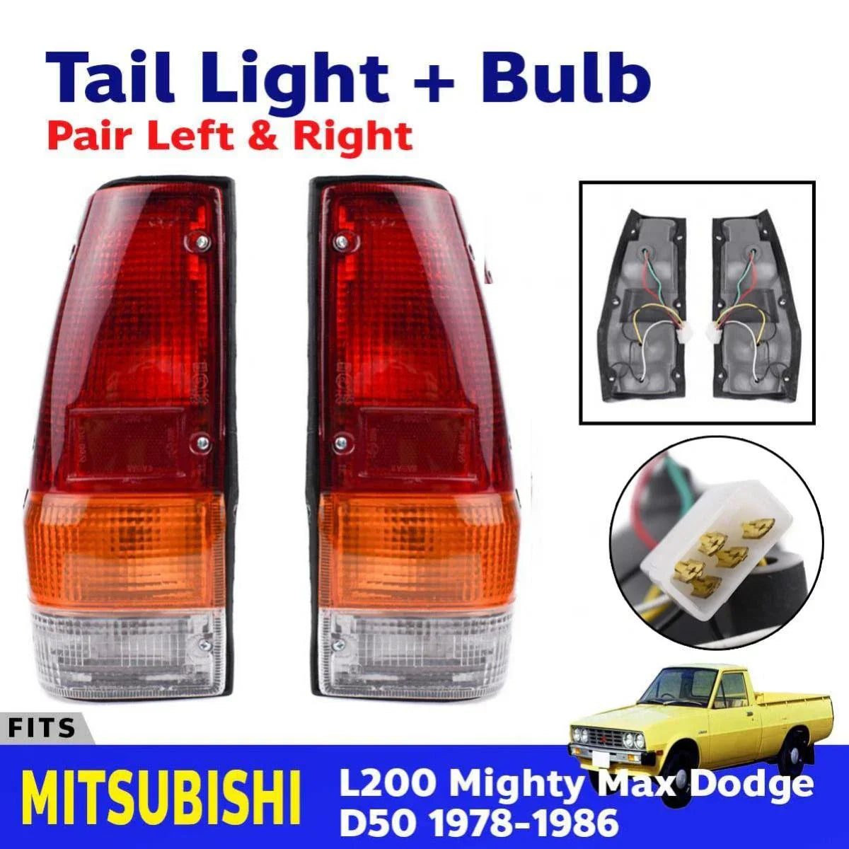 Tail Lights Replacement Lamp Fits Mitsubishi L200 Express Chrysler Ute 1978-1986