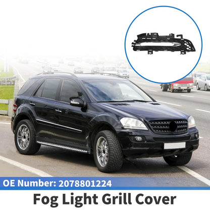 Front Right Fog Light Grill for Mercedes-Benz (2012-2018) Silver & Black