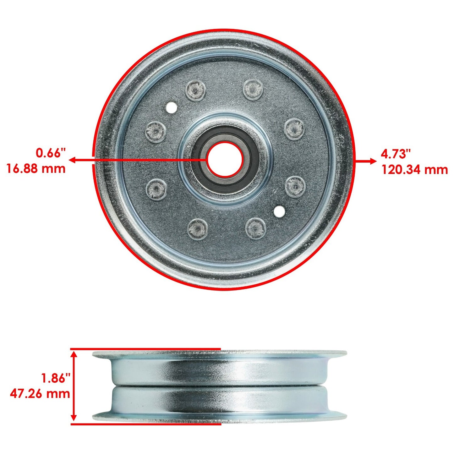 Deck Idler Pulley Replacement for John Deere 38 42 44 48 54 60 inch (—)