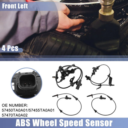 4 x ABS Sensors for Honda Accord (2008-2012) Front & Rear Left Right