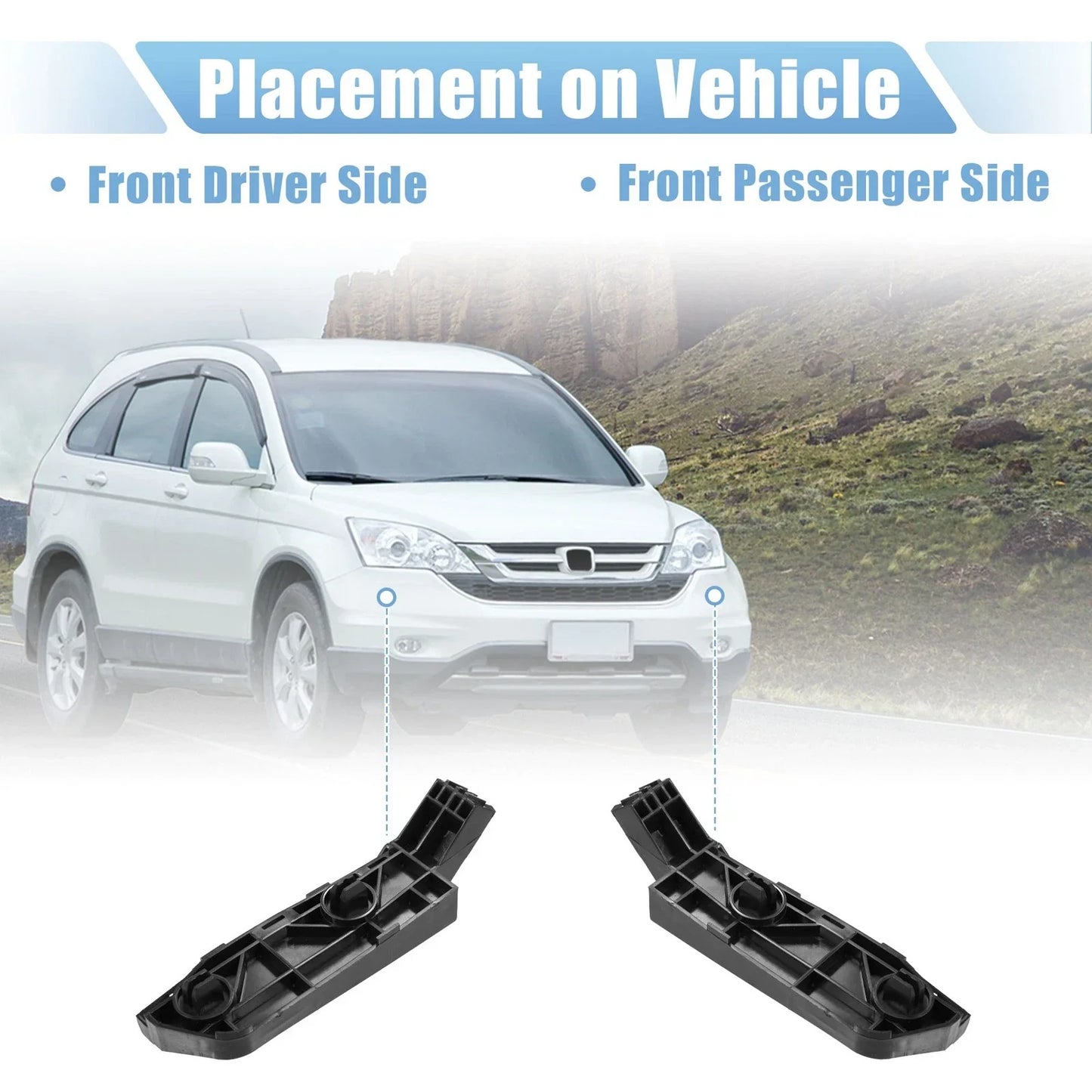 Front Bumper Bracket for Honda CR-V 2007 (2007) - Plastic Black, 2 x Items