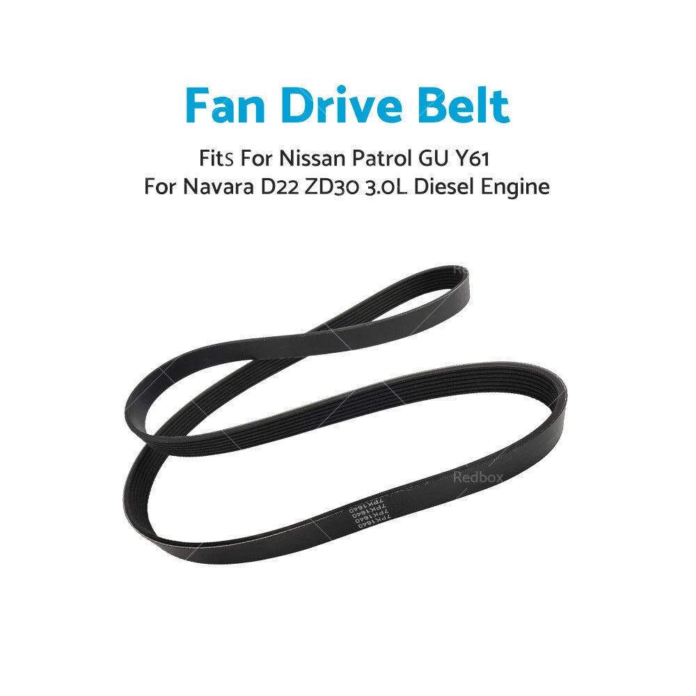 Fan Drive Belt for Nissan Patrol GU Y61, Navara D22 Diesel 3.0L (2000-2014)