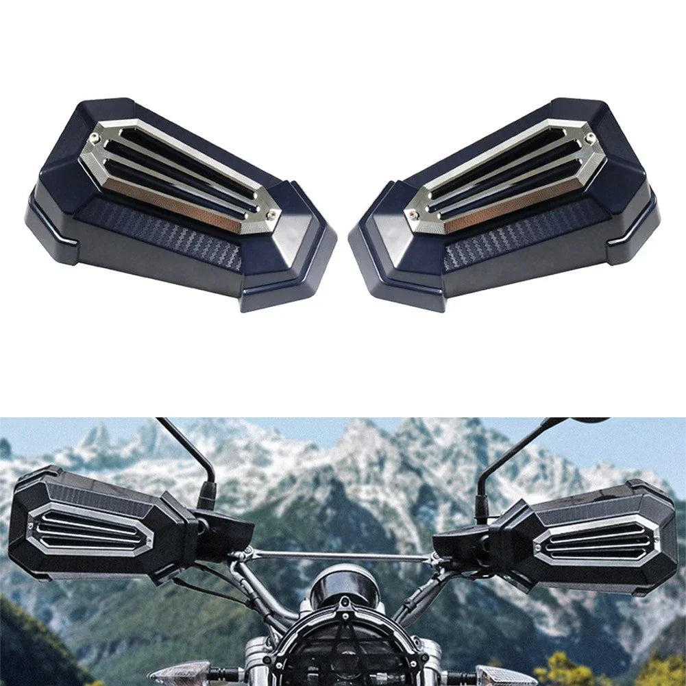 Handguard Shield Deflector Universal Blue & Silver for Honda & Harley (N/A)