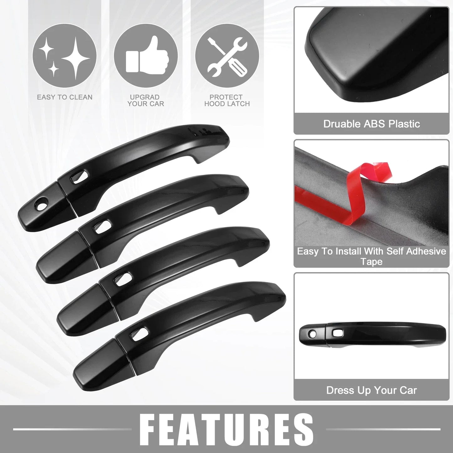 Car Exterior Door Handle Cover with Smartkey Cutout for Chevrolet (2010-2015)