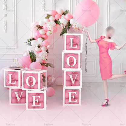 Clear Balloon Box Cube for Birthday Baby Shower Party Gift Decor