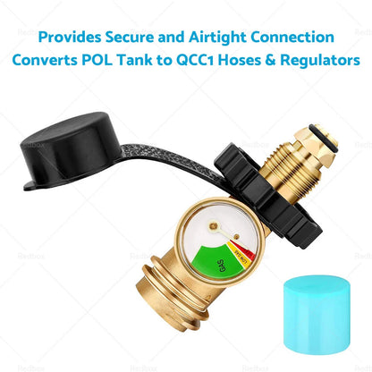 Gas Pressure Gauge Level Indicator for QCC Gas Bottle Cylinder Adaptor