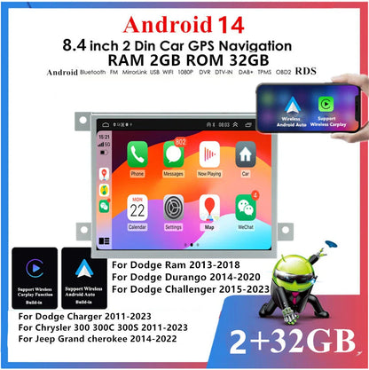 8.4'' Carplay GPS for Dodge Ram Durango Jeep Grand Cherokee (2013-2023)