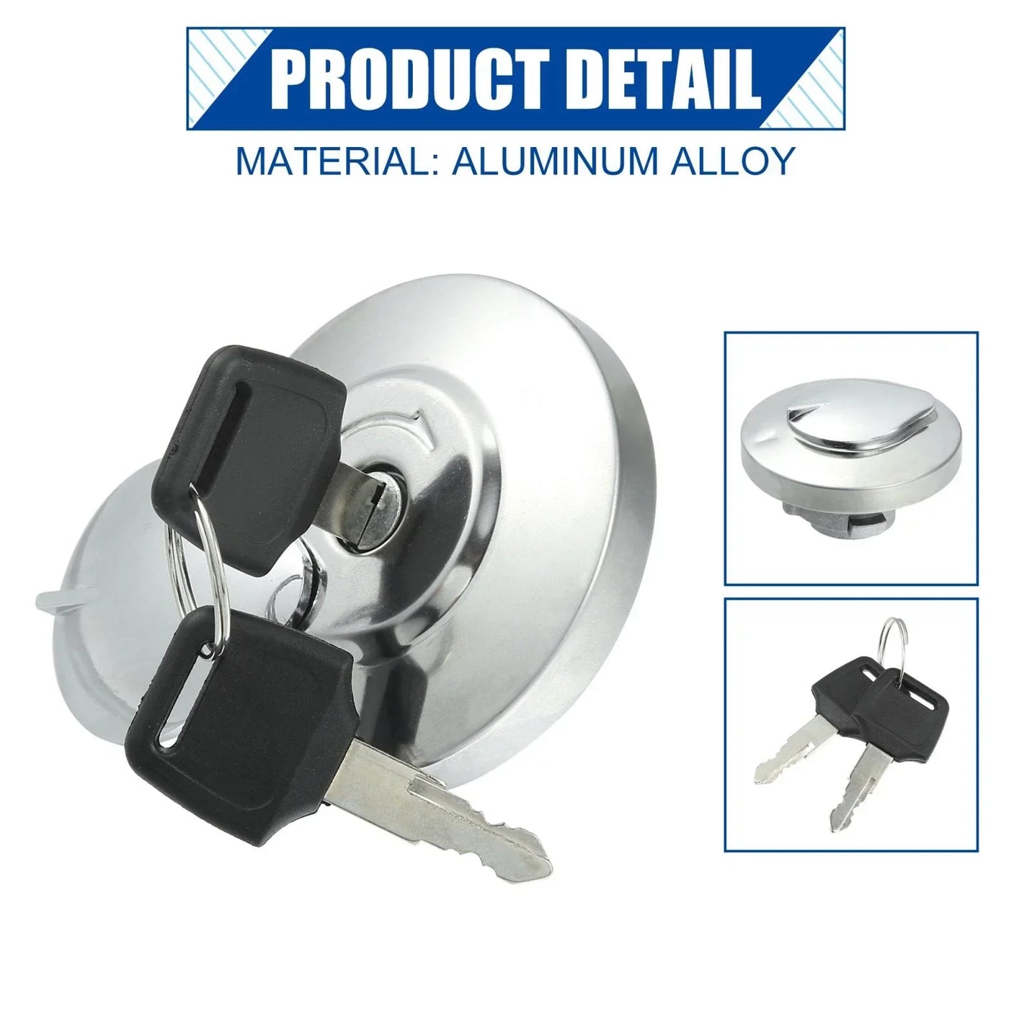 Motorcycle Lock Fuel Tank Filler Cover Set with 2 Keys for Honda Shadow