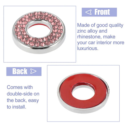 4pcs Pink Bling Car Door Lock Stickers for Mercedes Benz E C Class GLC (2015-2019)