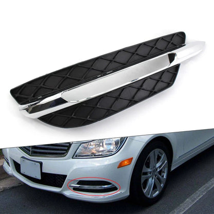 Left Front Bumper Fog Light Grille Cover for Benz C-Class (2011-2014)