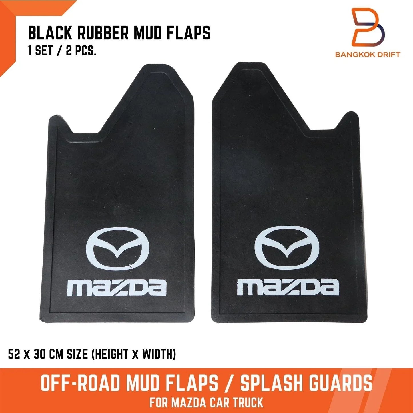 Mud Flaps for Mazda 4WD 4X4 Off-Road Splash Guards Black Rubber