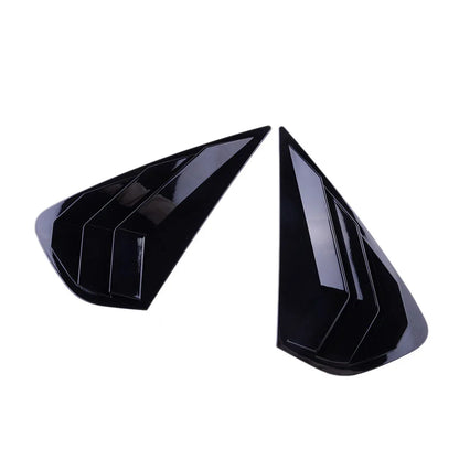 2 x Gloss Black Side Window Blind Covers for Kia Forte (2019-2022)