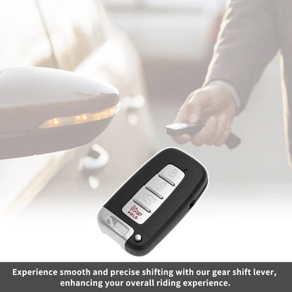 4 Button Key Fob Shell Case for Hyundai Sonata (2011-2015) Black Silver Tone