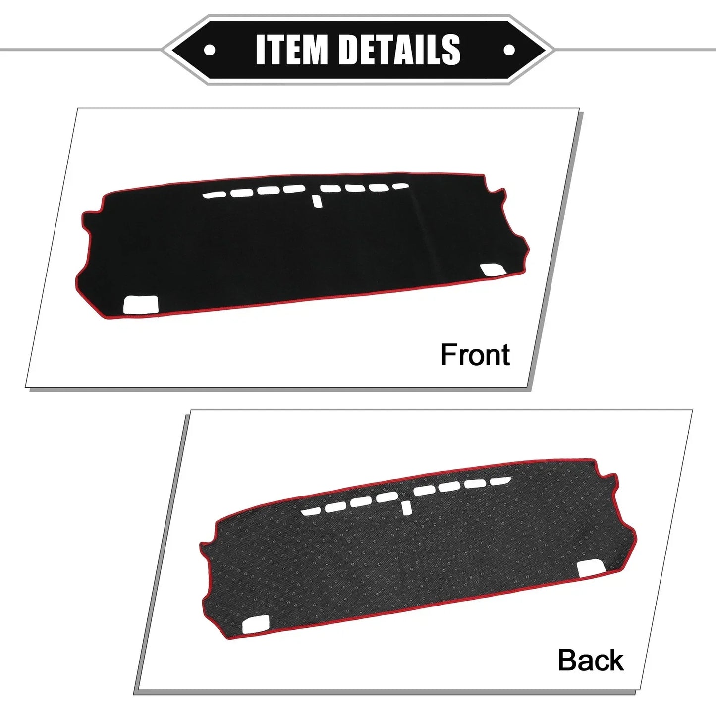 Dashboard Cover Mat for Honda Fit 4th Gen GR1 (2015-2020) - Black Red