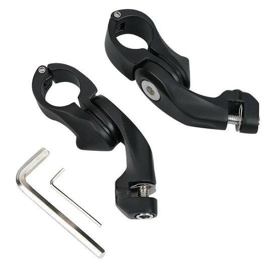 1-1/4" Matte Black Angled Highway Engine Guard Foot Peg Mount for Harley