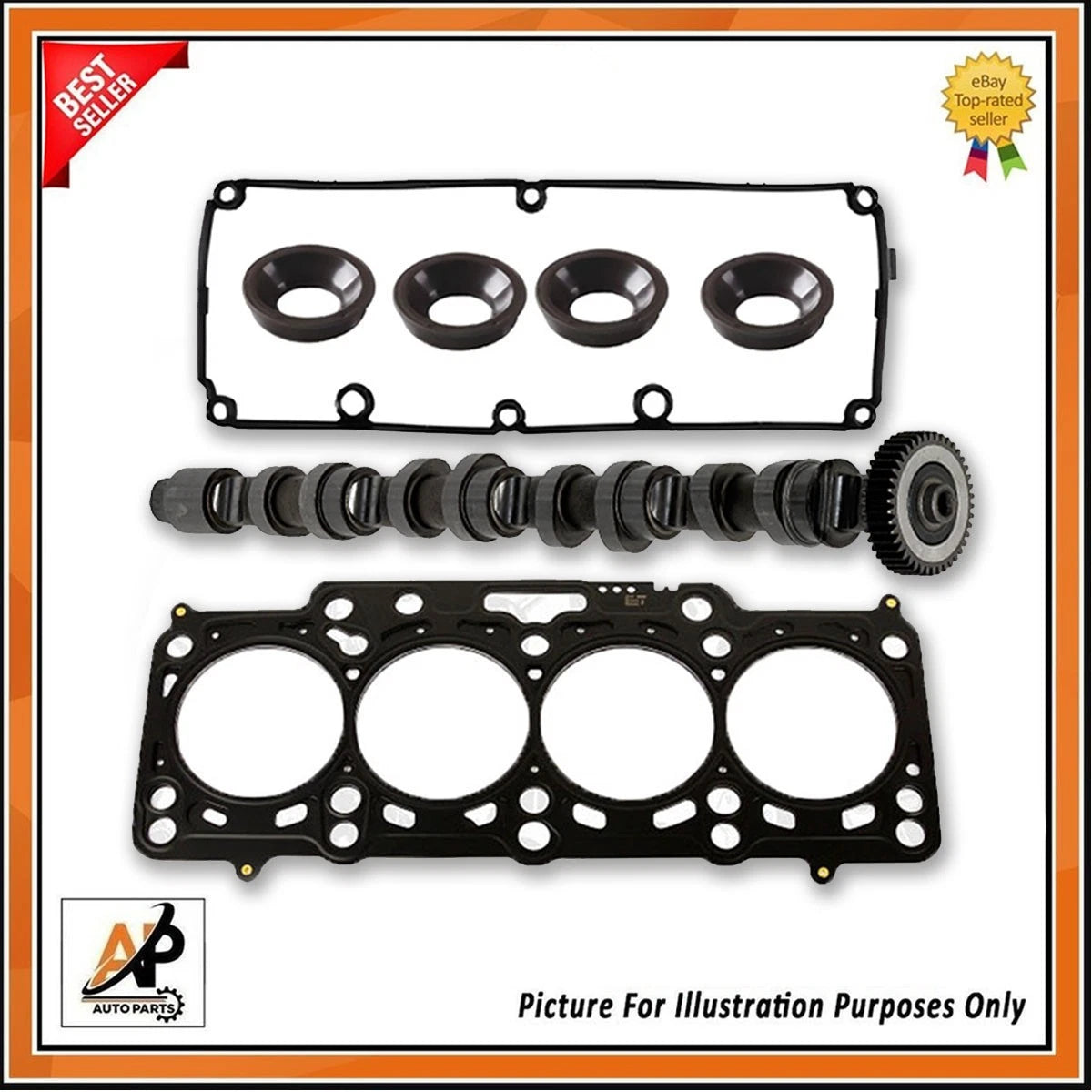 Exhaust Camshaft and Gasket Set Replacement for Audi A1 A3 A4 A5 1.6 2.0 (CAGA CFHD)