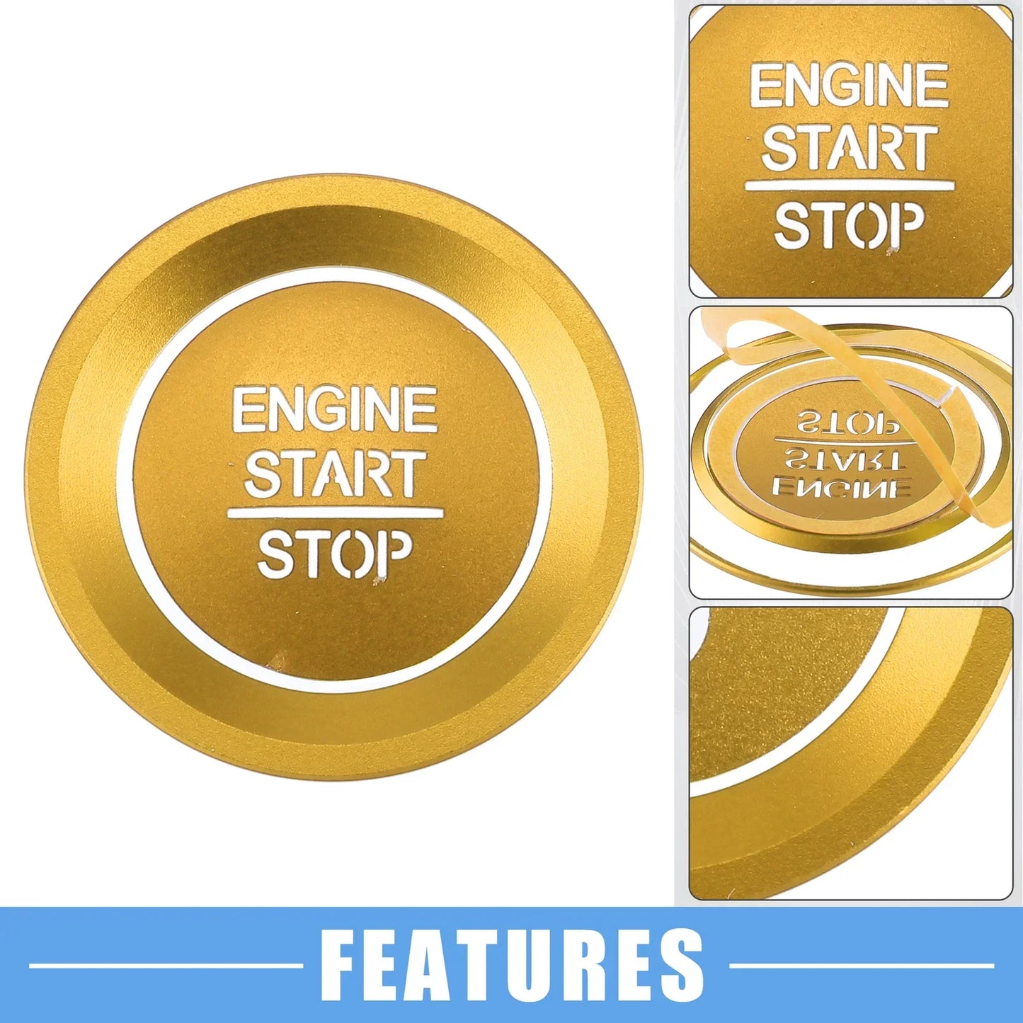 Engine Start Stop Ignition Button Decal for Honda Accord (2018-2022) Gold Tone