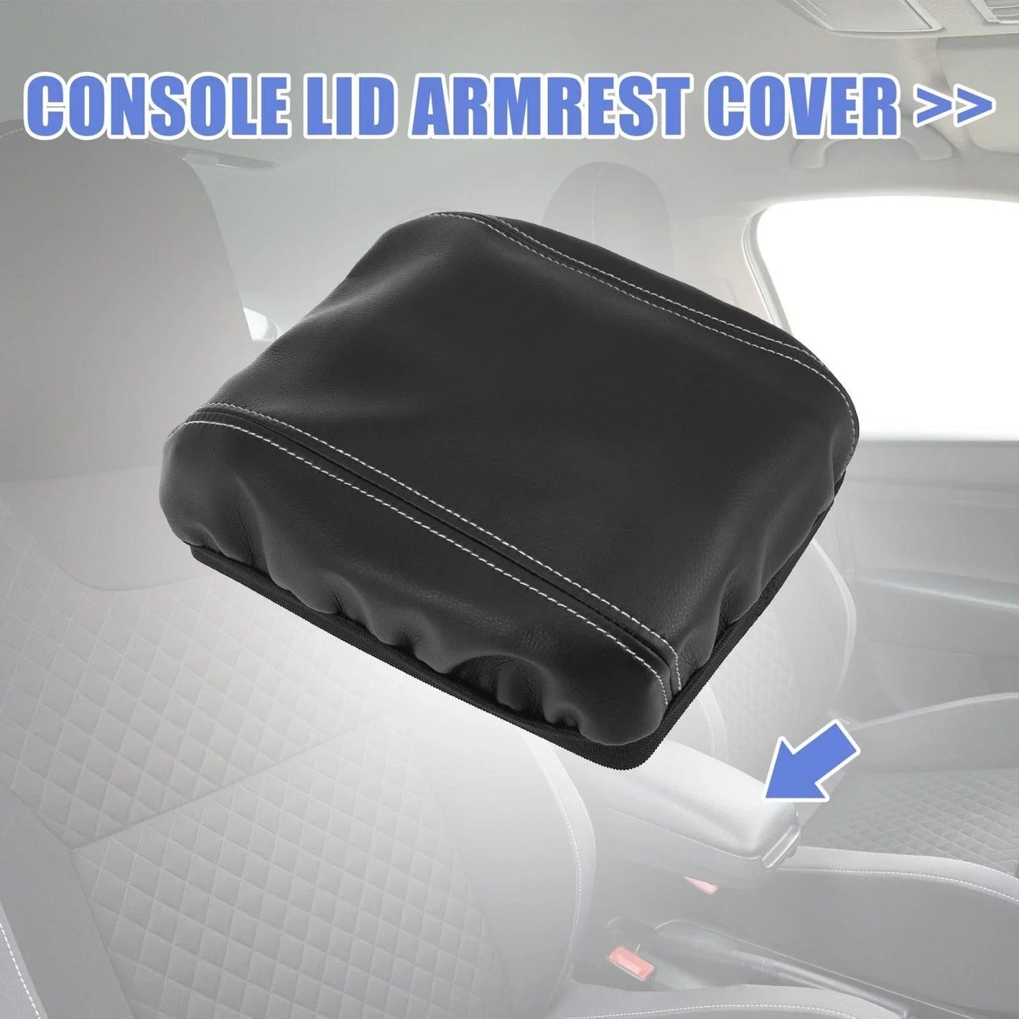 Car Center Console Lid Armrest Cover for Honda CR-V (2014-2016) Black