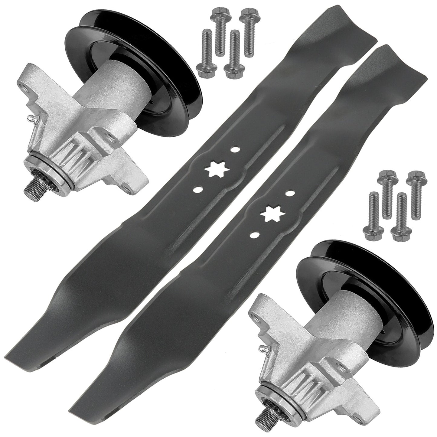 Deck Spindle Assembly with Pulley and Blade for Cub Cadet RZT42 (2005–2005)