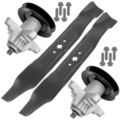 Deck Spindle Assembly with Pulley and Blade for Cub Cadet RZT42 (2005–2005)