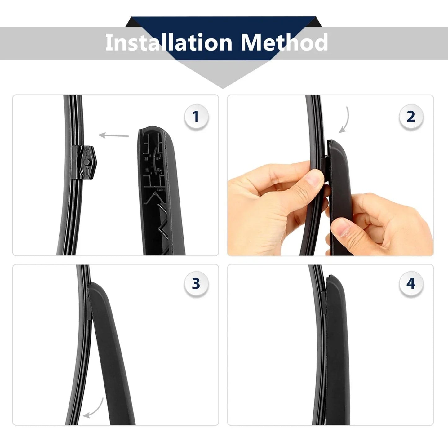 Rear Wiper Blade Arm Set 2 x 350mm for Audi A1 (2010-2020) Black