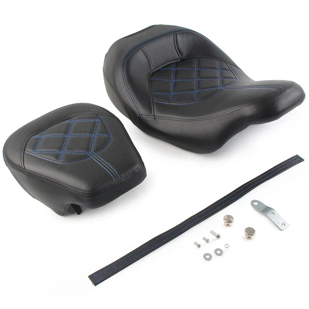 Blue Driver Passenger Seat for Harley Touring CVO Road Street Glide (2009-2023)
