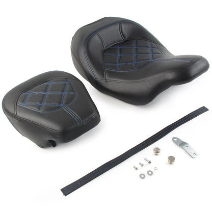 Blue Driver Passenger Seat for Harley Touring CVO Road Street Glide (2009-2023)