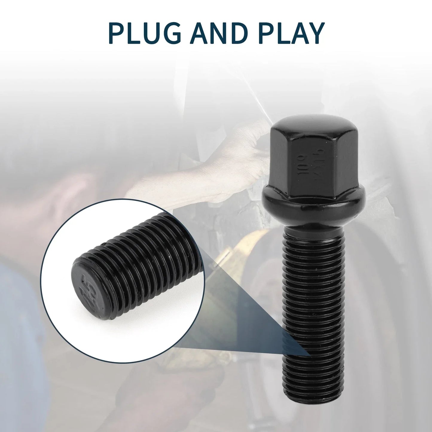 10 x M14x1.5mm Ball Seat Wheel Lug Bolts for Volkswagen & Porsche