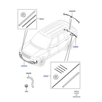 Front Bumper Wiring Harness for Land Rover Range Rover (2013-2017) Black
