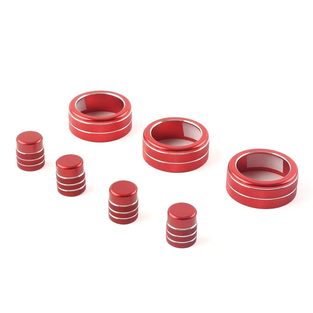 7x Switch Knob Ring Cover Trim for Honda Civic 2022+ CRV 2023-2024 Red