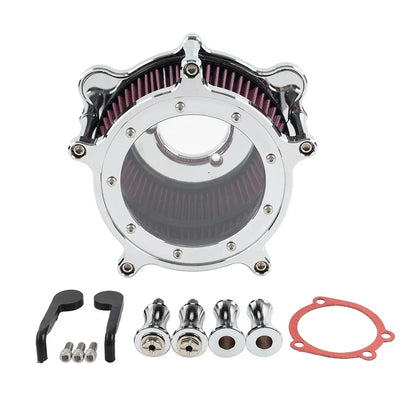 Air Cleaner Intake Filter Chrome Red for Harley Dyna Street Bob Electra Glide (2006-2023)