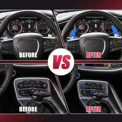 Steering Wheel Shift Paddle Extension Trim Set for Dodge Charger Challenger (2015-2023)