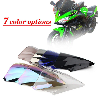 Black Dual Bubble Windscreen for Kawasaki Ninja 650 EX650 ER6F (2017-2019)