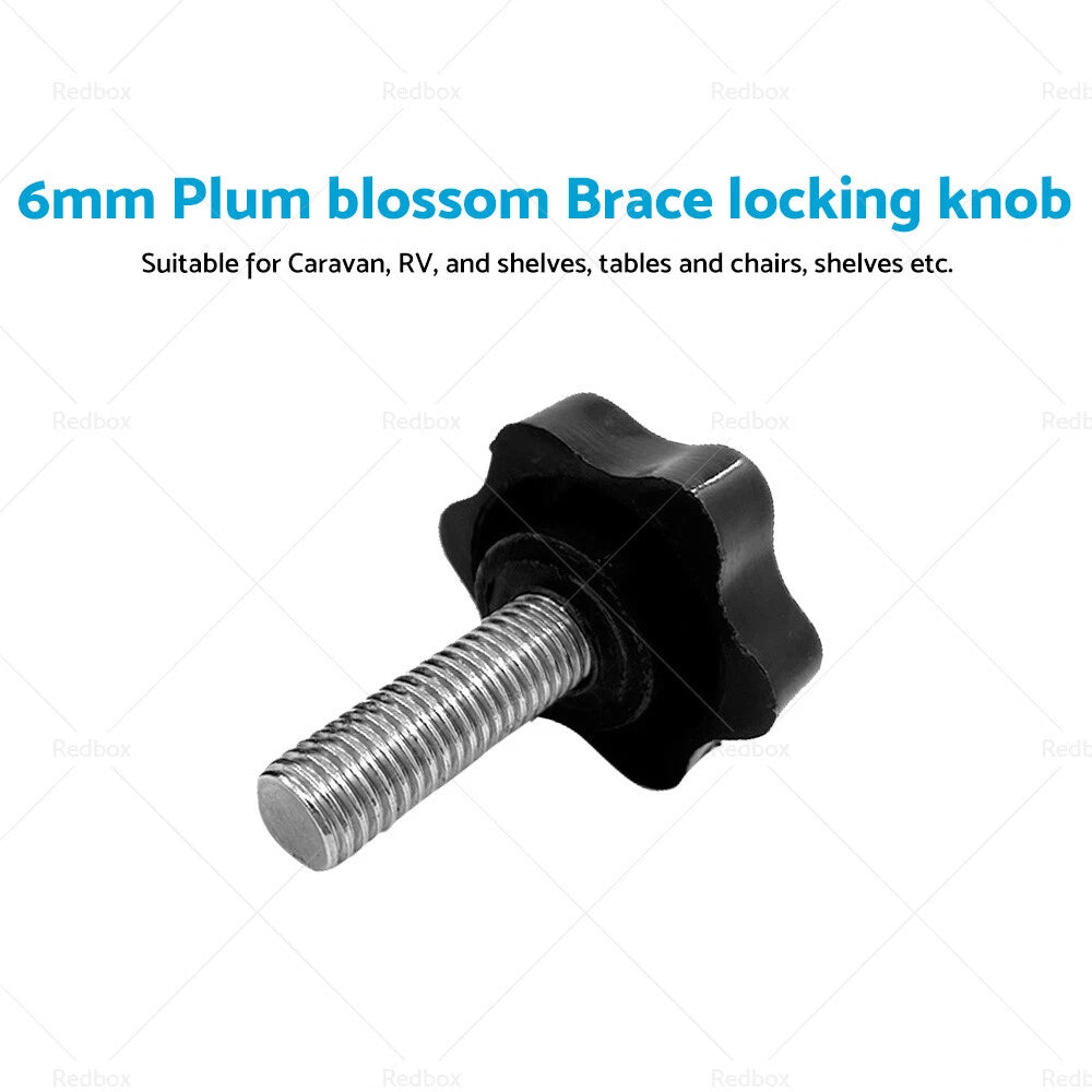6mm Plum Blossom 1x Awning Brace Locking Knob for Caravan RV