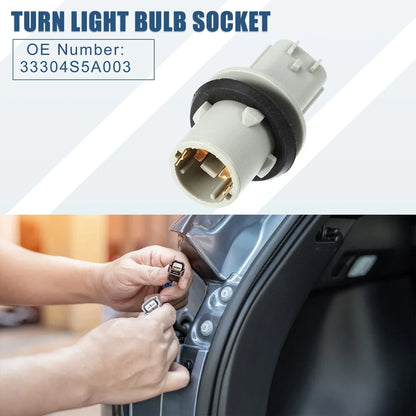 Light Bulb Socket for Honda CRV 2015-2016 (2 x Turn Signal Lamps) Gray