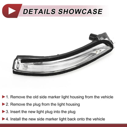 Right Mirror Turn Signal Light for Hyundai Elantra (2017-2023) Black Clear