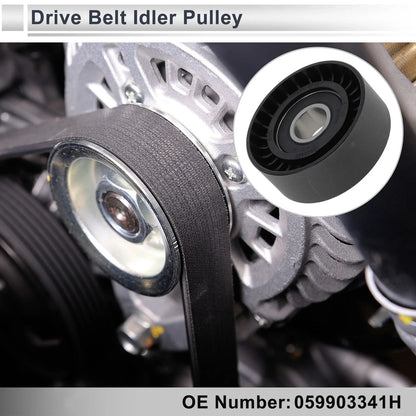 Drive Belt Idler Pulley for Porsche Cayenne (2010-2014) Black 1 x Piece