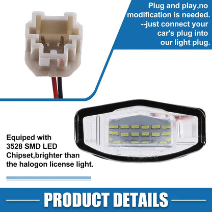 White LED License Plate Light Assembly for Acura (2016-2020)