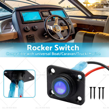 12V 1 Gang Toggle Rocker Switch Panel ON/OFF for Boat, Caravan, Truck, Marine